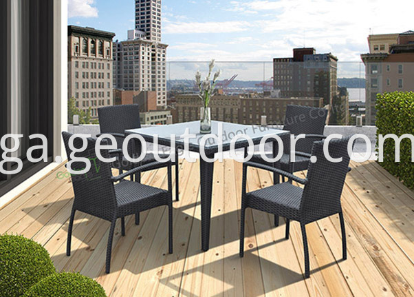 square wicker patio dining set